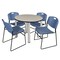 Regency Kee Round Table & Chair Set, Wood, Metal, Polypropylene Top, Maple TB36RNDPLBPCM44BE - alternate 1